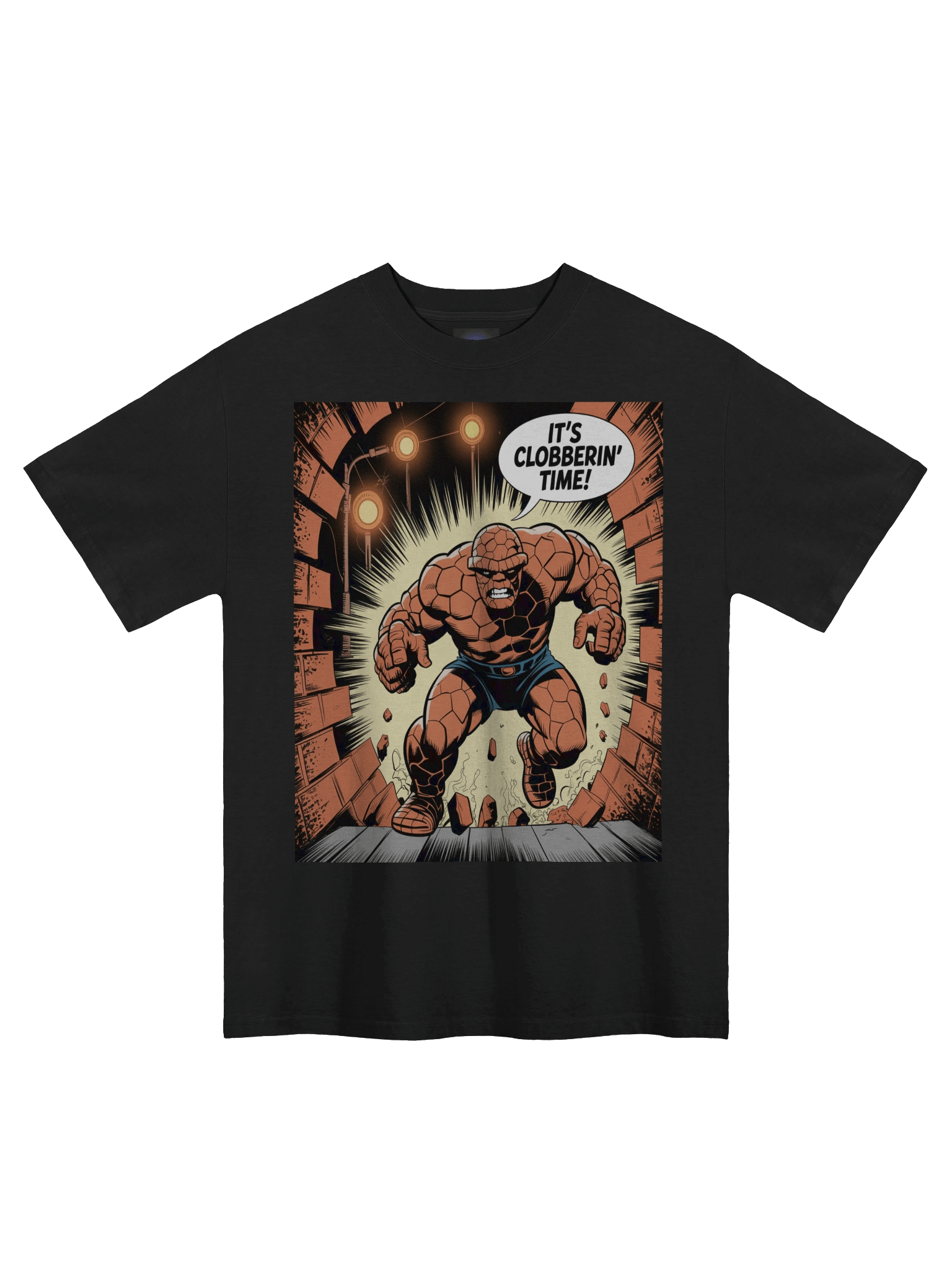The Thing Clobberin' Time Oversized Faded T-Shirt – Orange Rock Rampage product image (3)