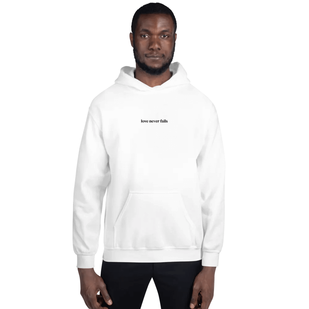 Minimalistic Unisex Love Never Fails Embroided Hoodie (Black Embroided) product image (199)