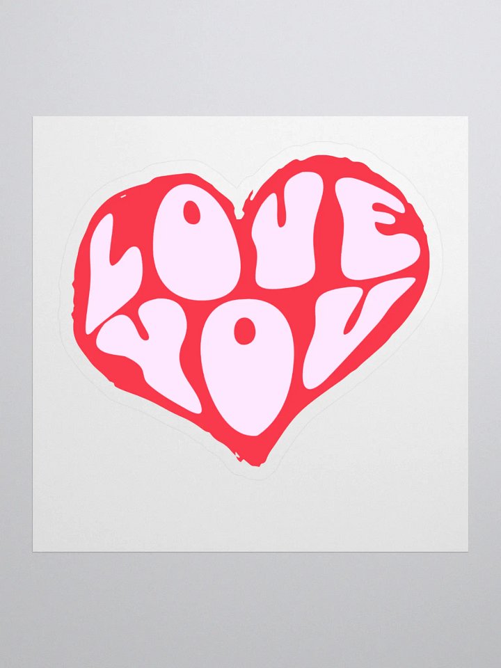 Love You Heart Kiss Cut Stickers product image (2)