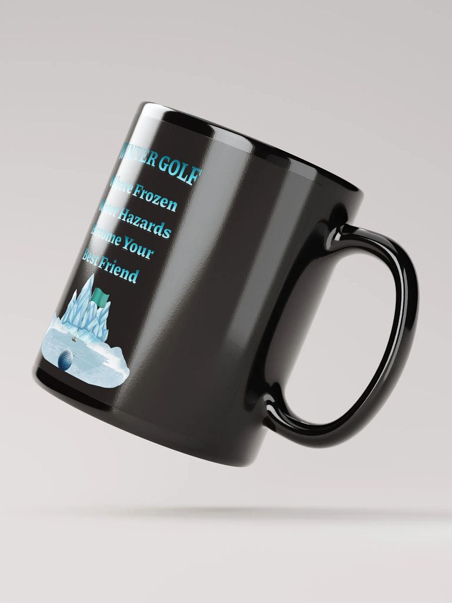 Winter Golf Funny Golfing Scene Black Mug product image (12)