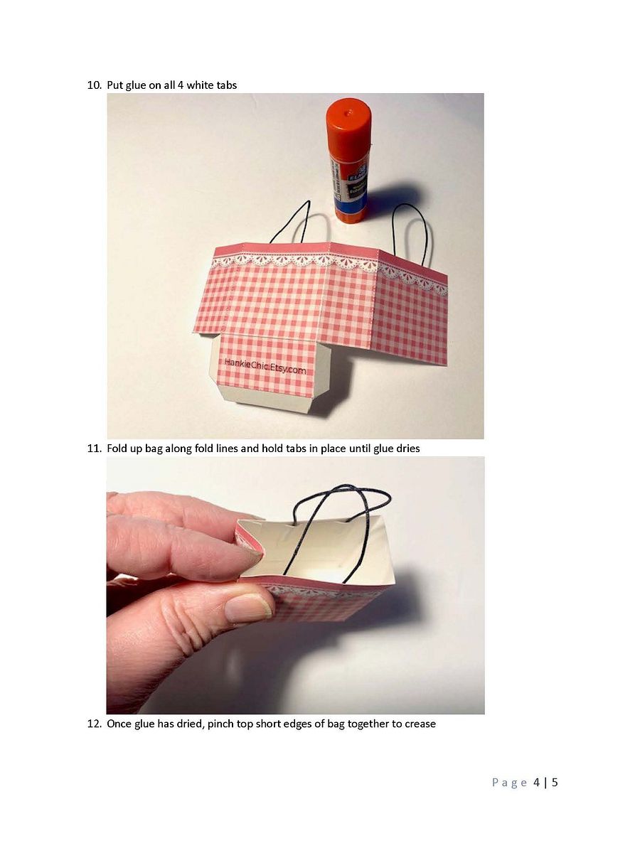 1:6 scale printable PDF shopping bags for 12" fashion dolls product image (8)