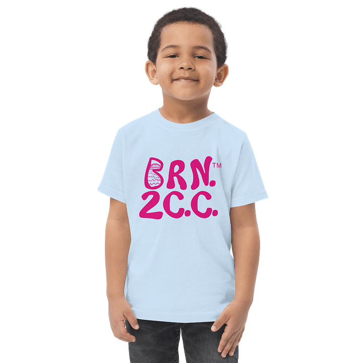 BRN.2C.C.™/BOURNE to Cape Cod™ | DTG Vintage Print | Toddler T-Shirt | Coastal Jersey Tee for Littles | Vibrant Pink Logos product image (1)
