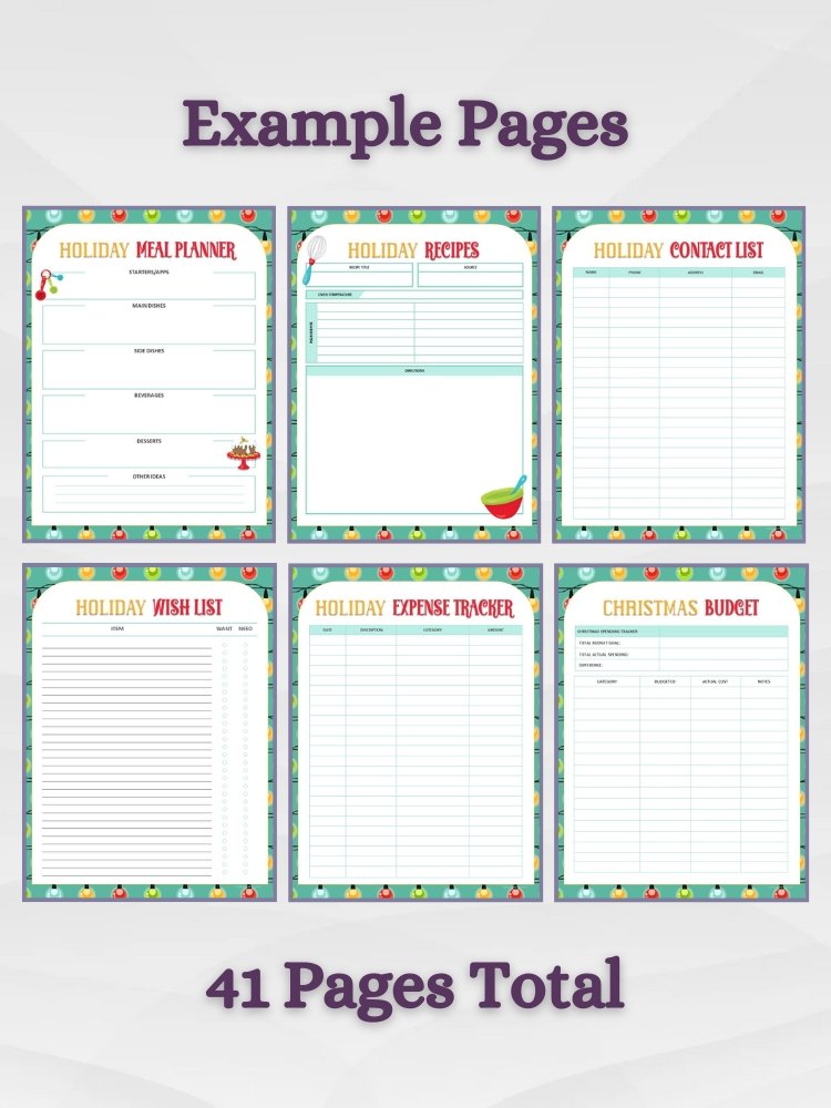 Printable Holiday Planner for Christmas and New Year's Eve product image (5)