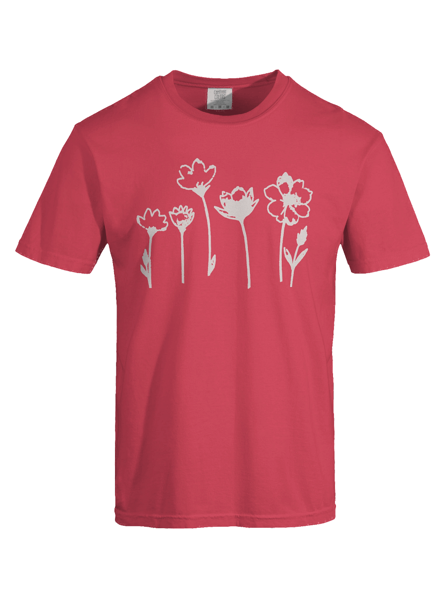 Wildflowers Minimalist Lineart Cotton Tee product image (68)
