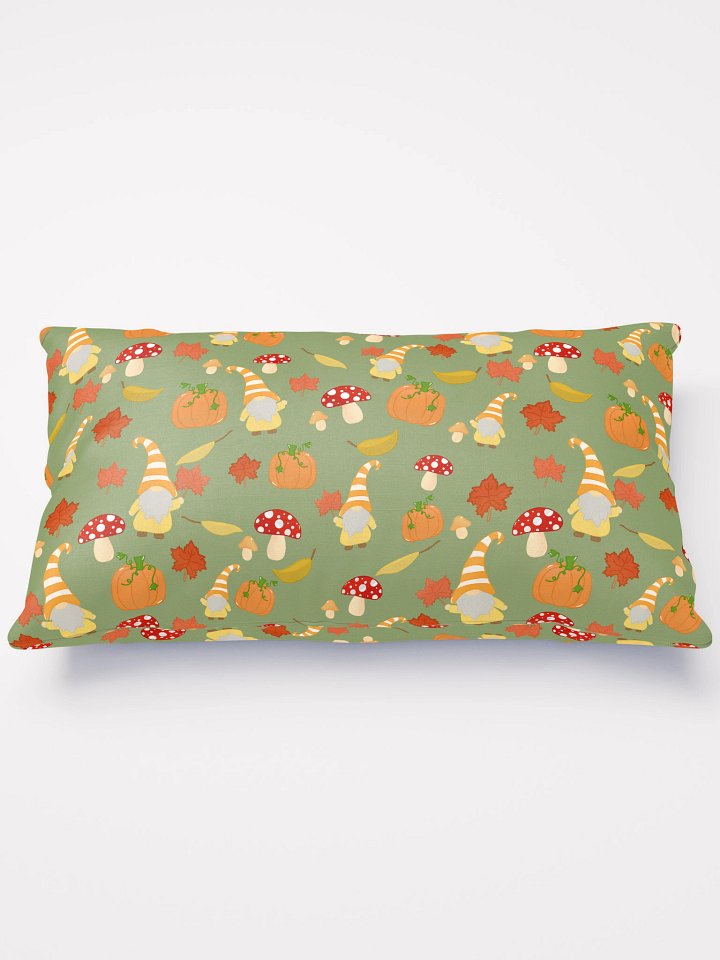 Fall with my Gnomies in Green Pattern Pillow product image (2)