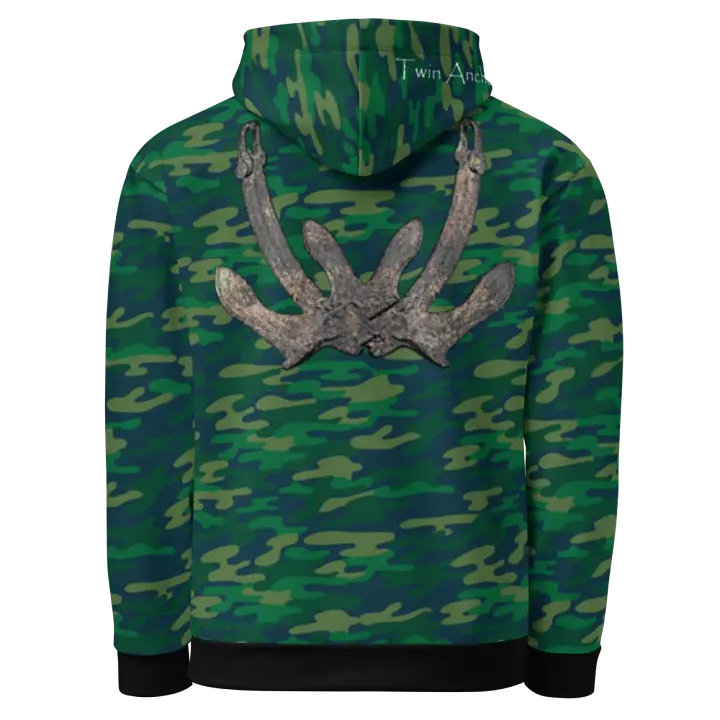 Teal Camouflage Anchor Hoodie product image (1)