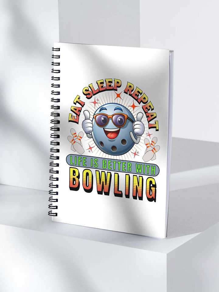Eat Sleep Repeat Thumbs Up Bowling Ball Spiral Notebook product image (1)