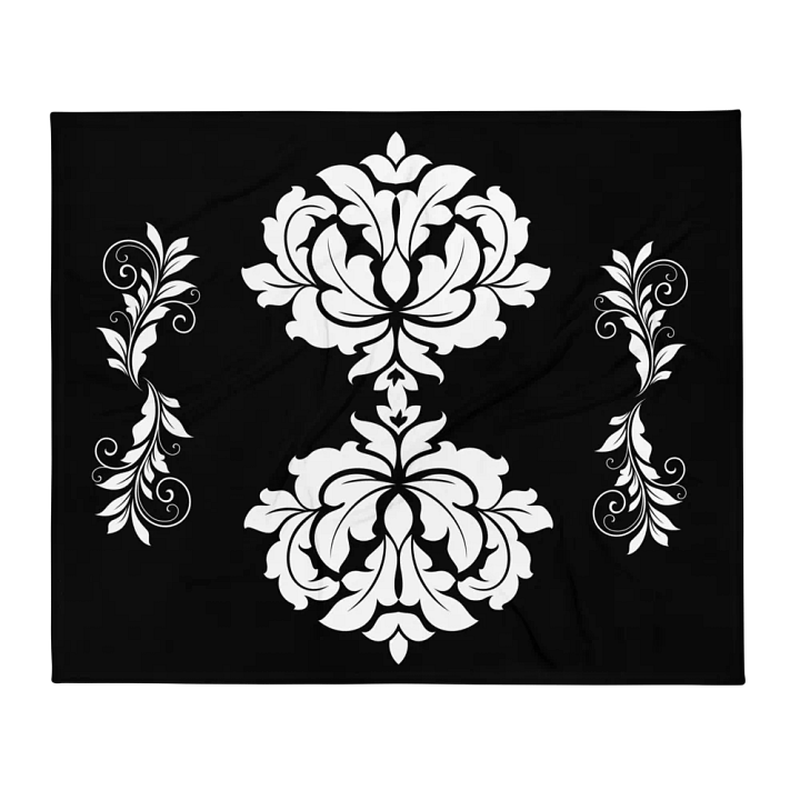 White Floral Pattern Design Throw Blanket product image (2)