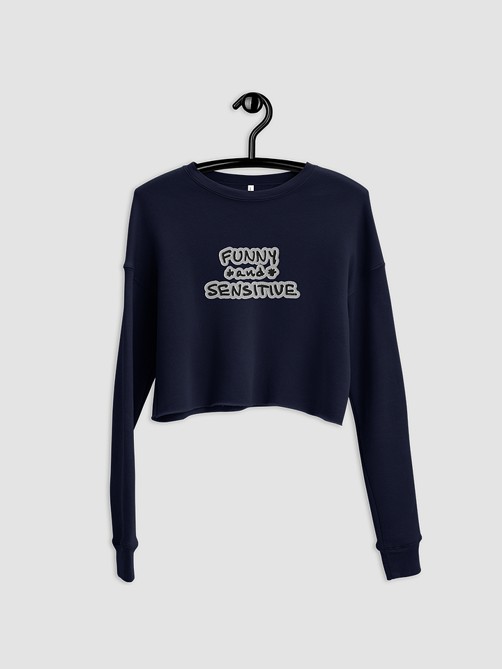 FUNNY *and* SENSITIVE (bubble design) embroidered Fleece Crop Sweatshirt product image (1)