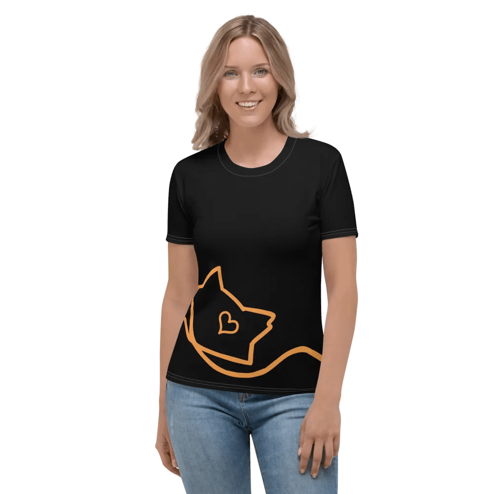 Mellow Ribbon - Women's T-shirt (Black+Orange) product image (2)