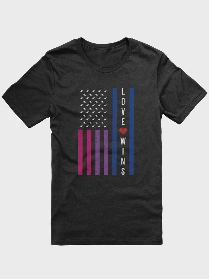 LGBTQ Bisexual Pride Love Wins USA American Flag T-Shirt product image (2)