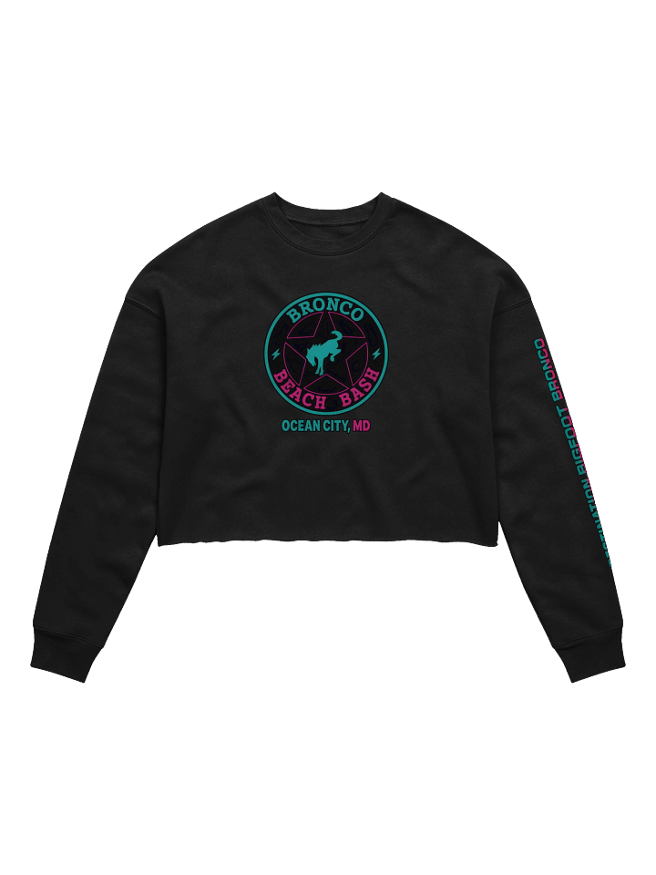 2025 Bronco Beach Bash Ocean City / Destination Bigfoot Bronco Collab | Bella+Canvas Women's Fleece Crop Sweatshirt (Multiple Colors Available) product image (1)