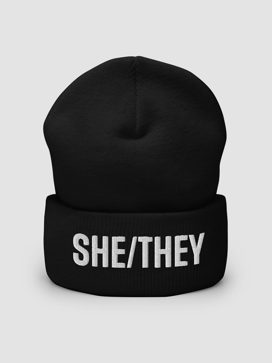 She/They Pronoun Beanie product image (2)