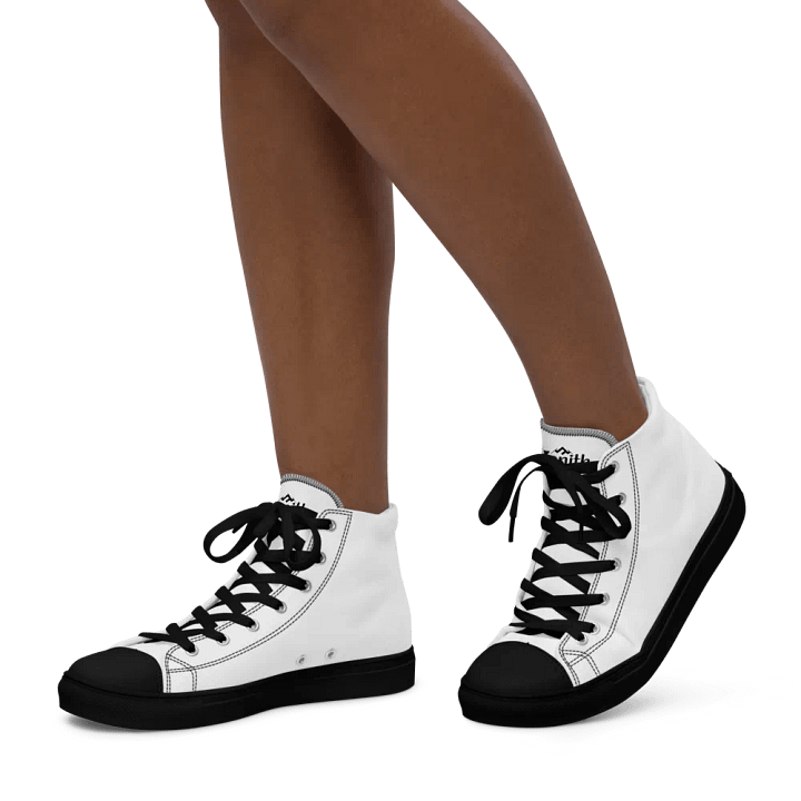 White Zenith Stars Women's High Top Canvas Shoes product image (2)