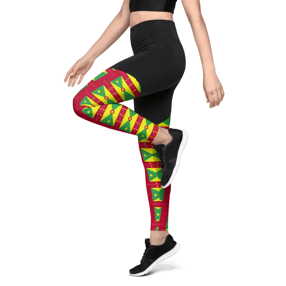Grenada Flag All-Over Sports Leggings product image (10)