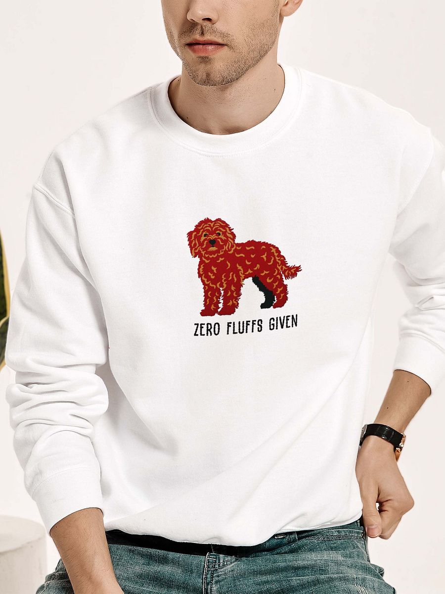 Zero Fluffs Given Sweatshirt (Embroidered) of a Cockapoo(Chocolate) product image (2)