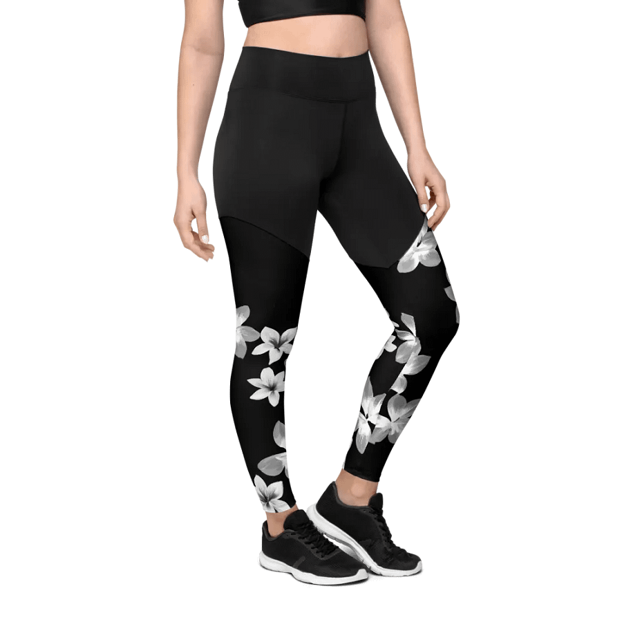 Volcanic Ash Caribbean Flower Print | Sports Leggings product image (5)
