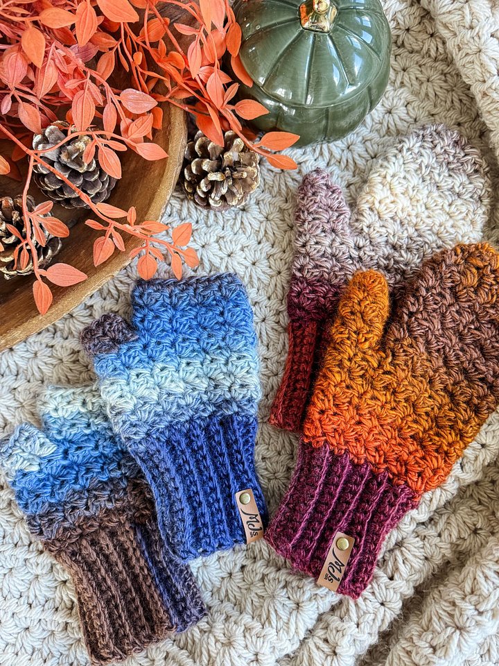 Chunky Suzette Mittens and Fingerless Gloves Crochet Pattern product image (1)