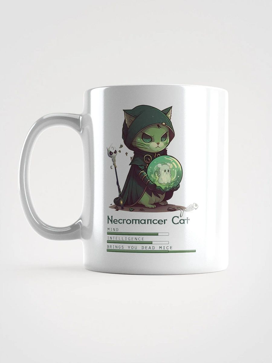 RPG Necromancer Cat white ceramic mug 11oz 15oz 20oz for gamers and cat lovers product image (16)