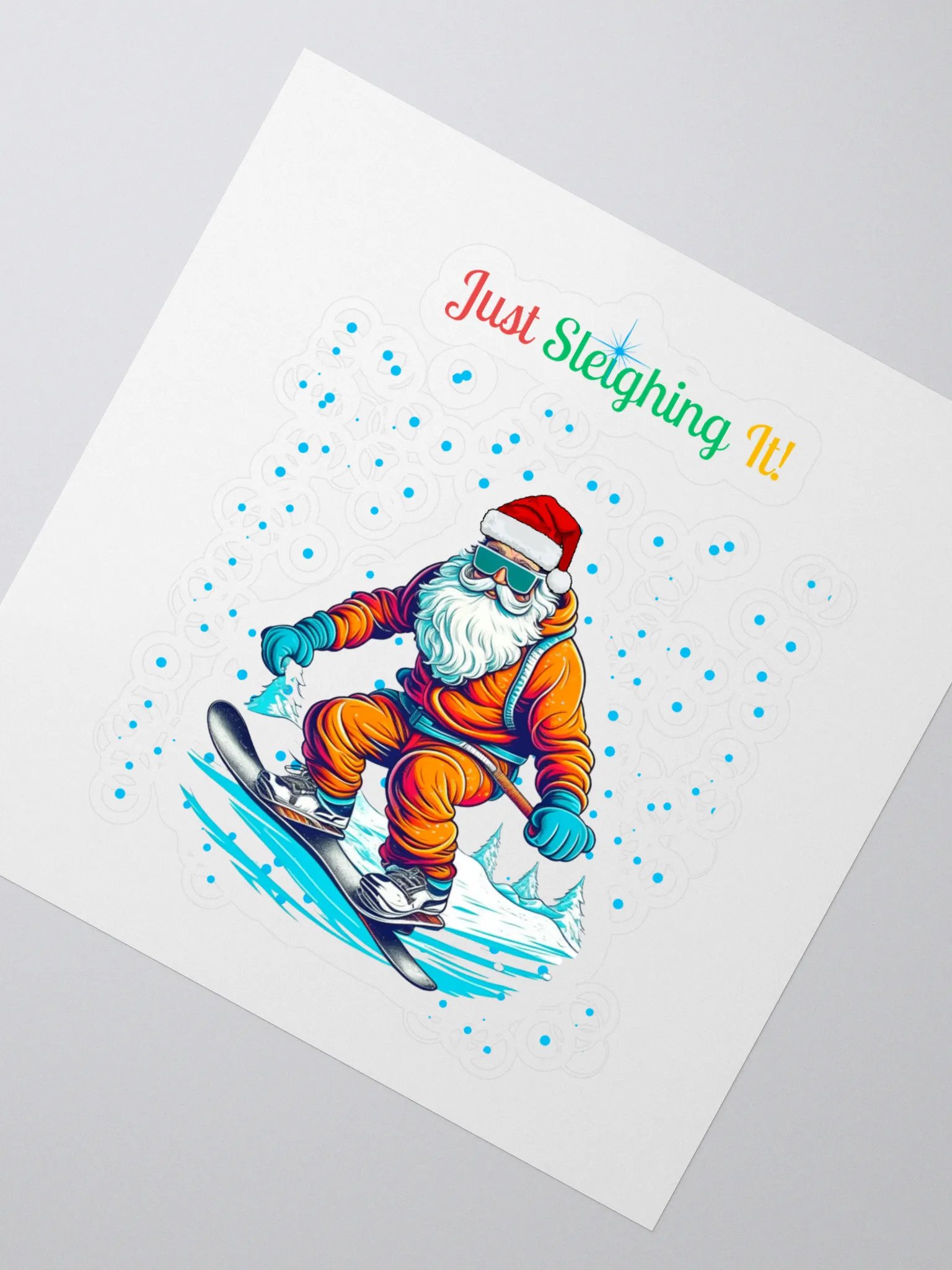 Santa Claus Snowboarding Sticker product image (2)