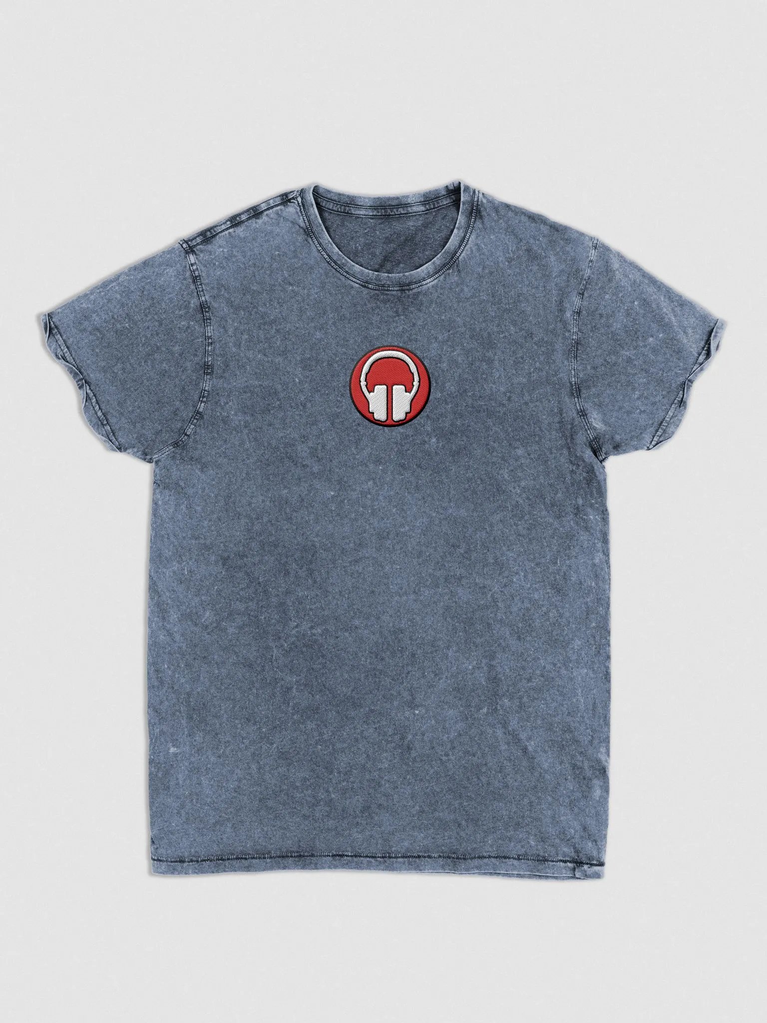 Front & Centre Headphones Embroidered Husky Denim T-Shirt product image (1)