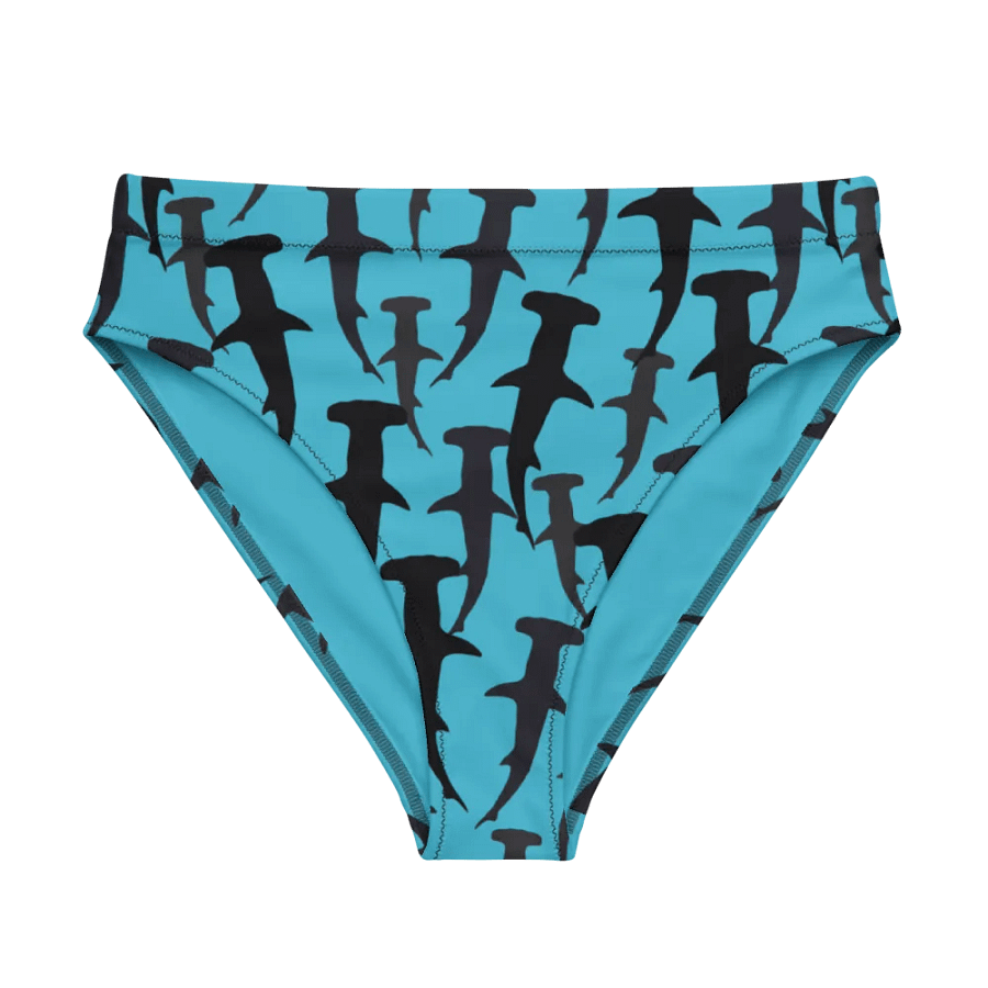Hammerhead Sharks - Clear Ocean - Recycled Polyester - High Waisted Bikini Bottom product image (1)