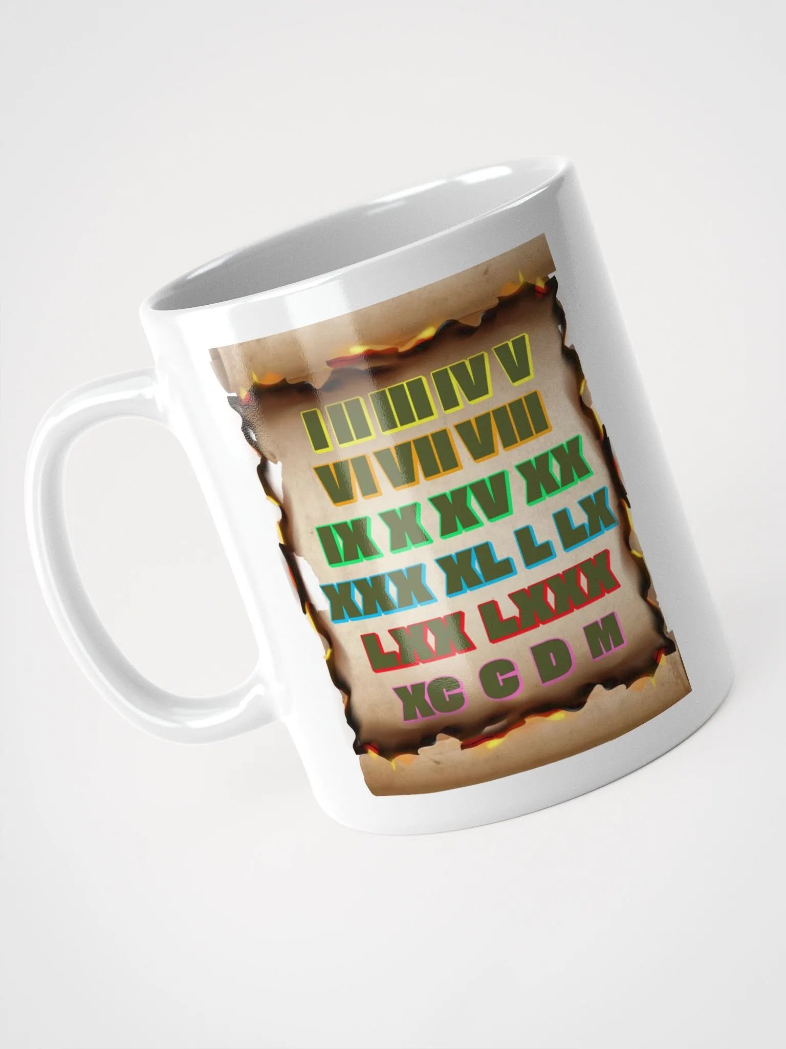 Roman Numeral Artistic Design White Mug product image (8)