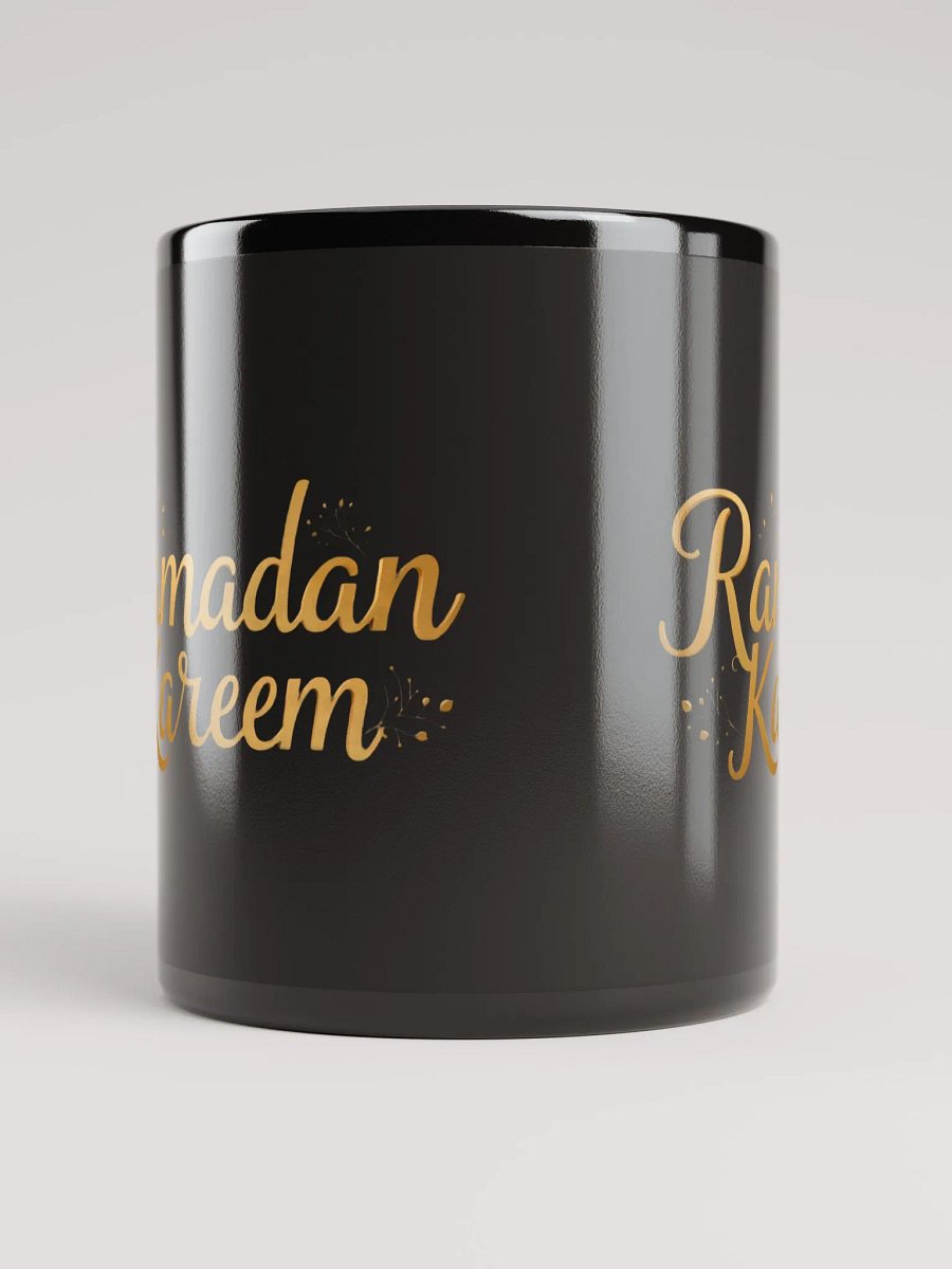 Glossy Black Ramadan Kareem Mug – Gold Elegance for the Holy Month product image (9)