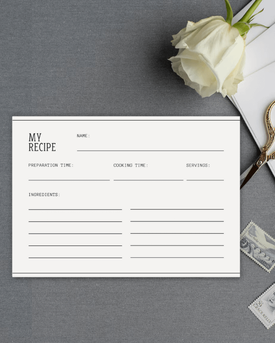 White and Beige Simple General Recipe Card product image (2)