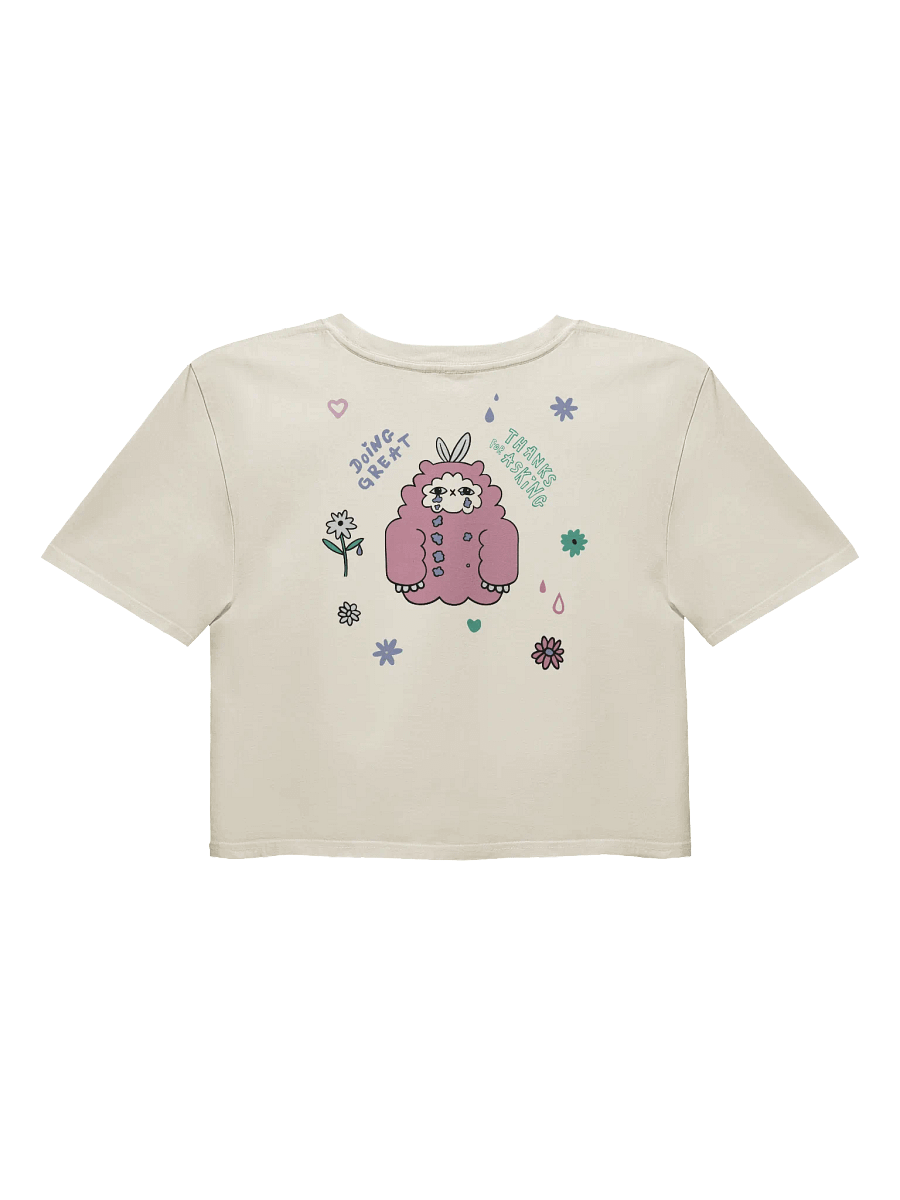 WLS Crop top with print 'Doing great thanks for asking' product image (3)