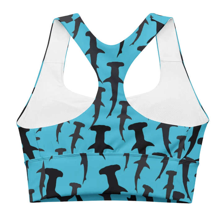 Hammerhead Sharks - Clear Ocean - Recycled Polyester - Longline Sports Bra product image (2)