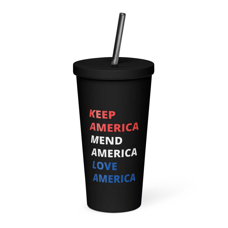 Patriotic Insulated Tumbler: KAMALA Keep Mend Love America product image (1)
