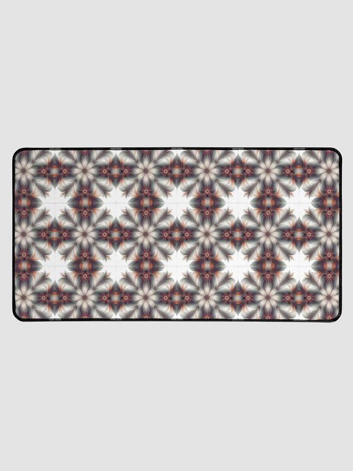Desk Mat (31.5x15.5 inches) - Geometric Floral Pattern in Pale Oranges and Greens product image (1)