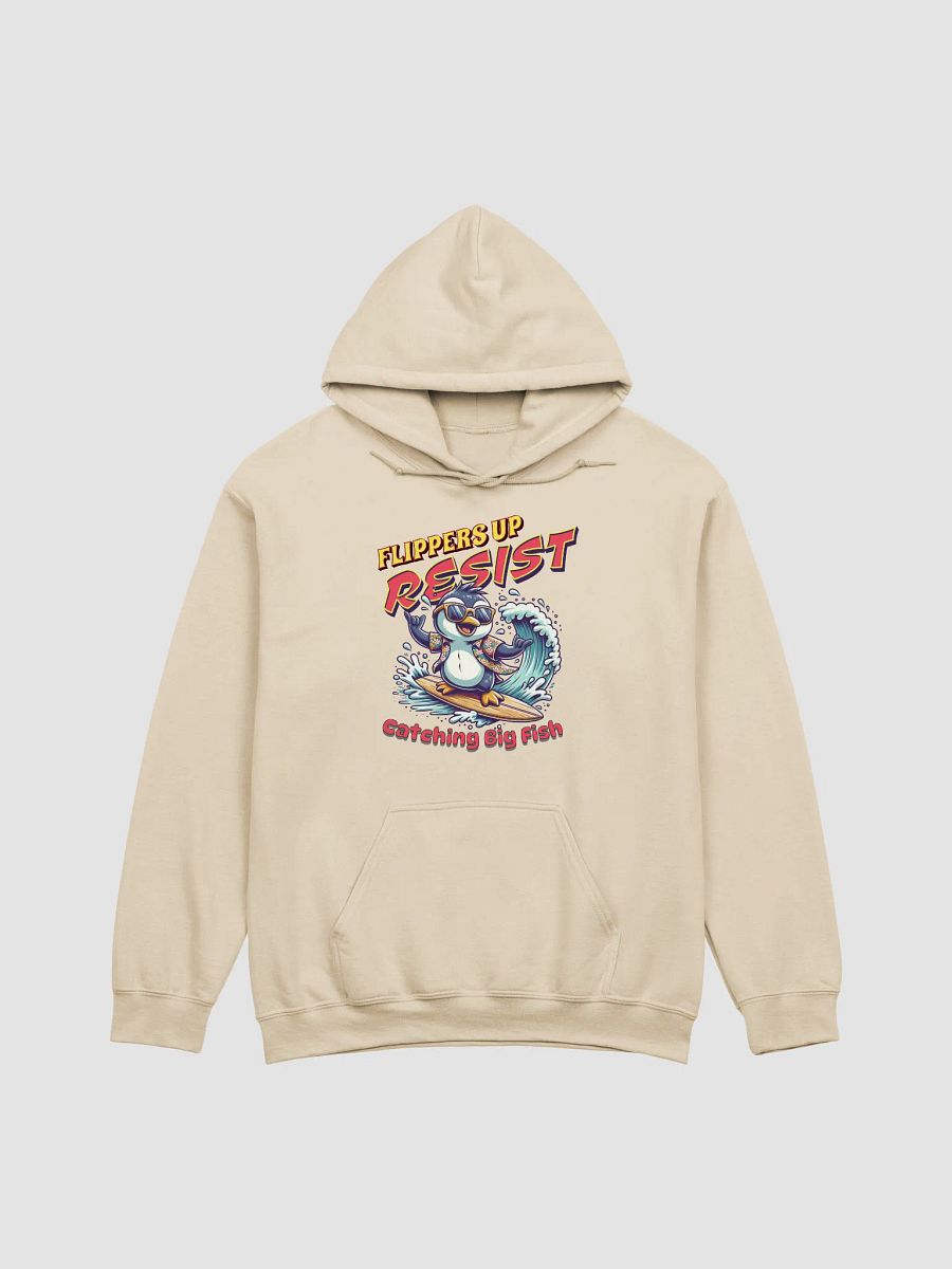 Flippers Up Resist Catching Big Fish Penguin Surfing Classic Hoodie product image (13)