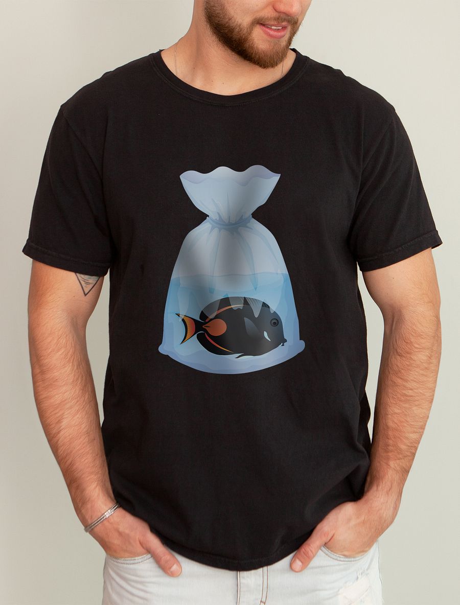 Fish in a Bag (Achilles Tang) | T-Shirt for Saltwater and Coral Reef Aquarium Hobbyists product image (1)