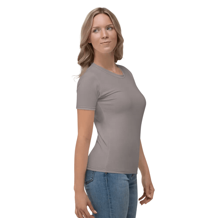 Plain Brownish Gray Light Summer Women's Crewneck Polyester Heavyweight Premium T-Shirt by Treasure Pie product image (2)