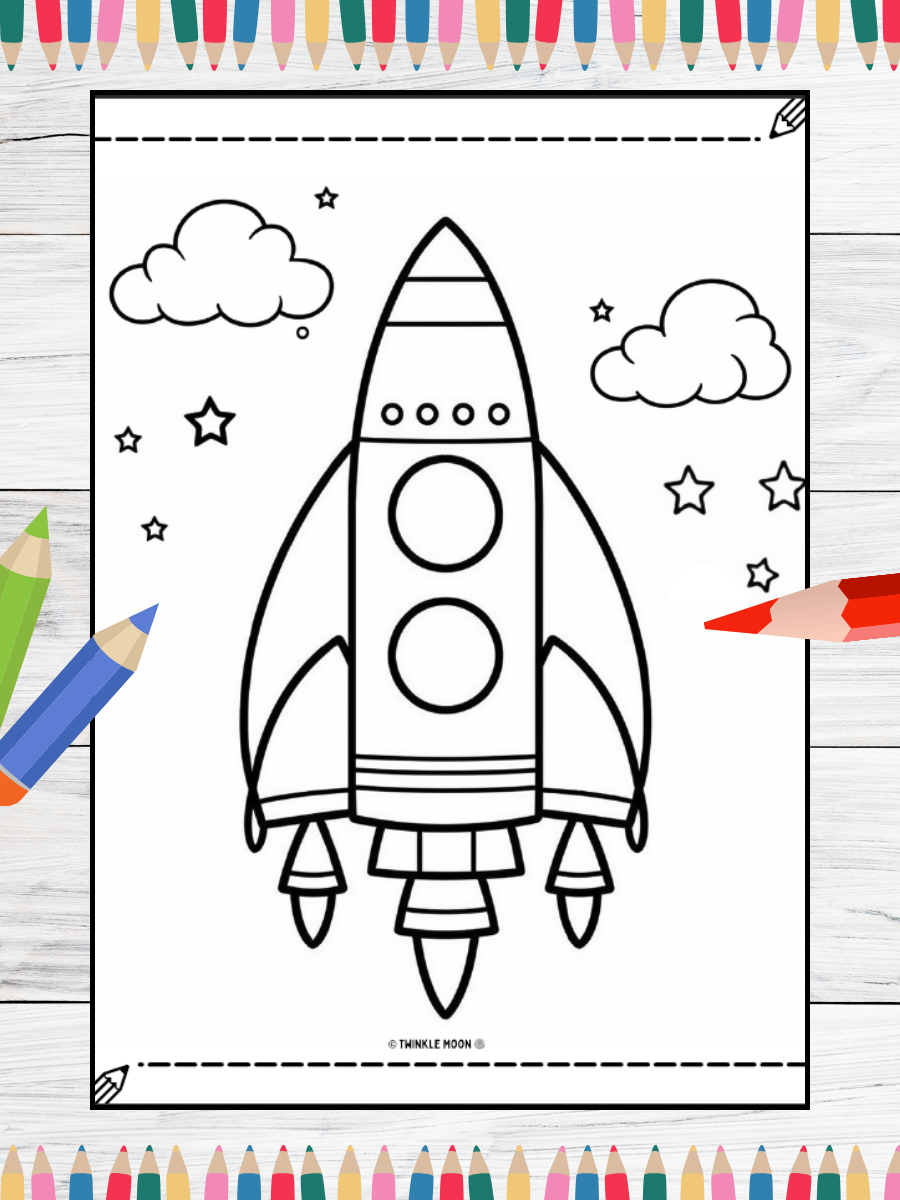 20 Cute Kawaii Space Coloring Pages#1 (PDF Coloring Pages) product image (3)