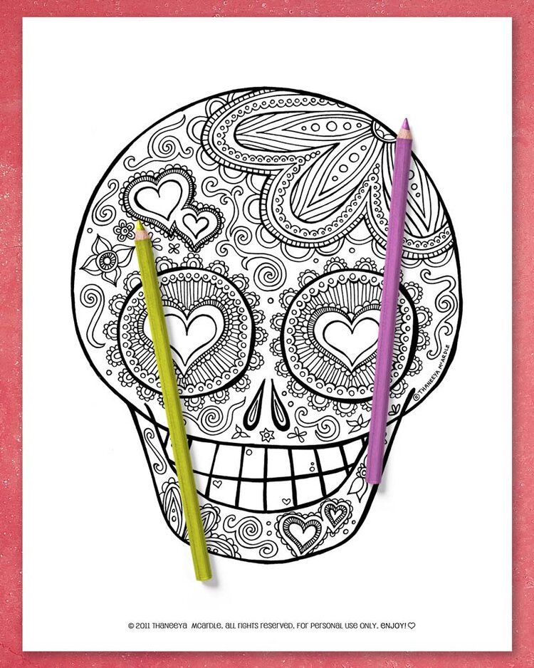 Sugar Skull Coloring Pages product image (4)