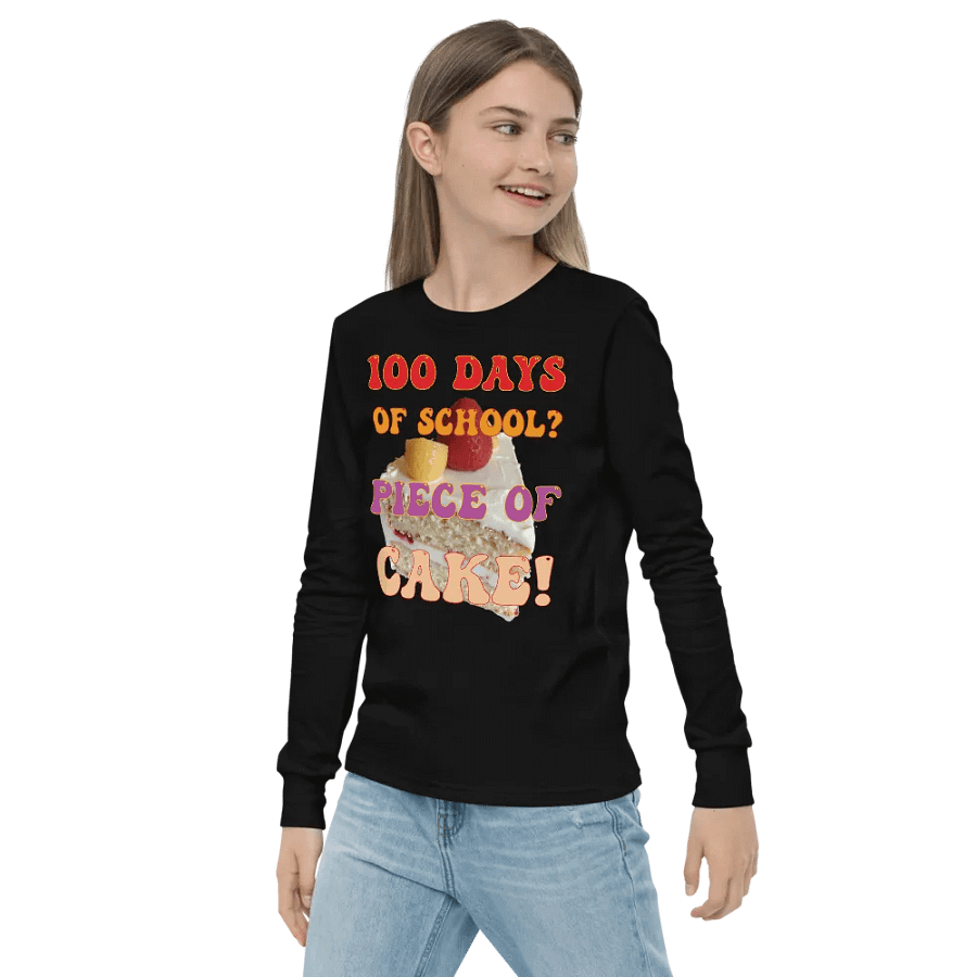 100 Days of School? Piece Of Cake Celebration Long Sleeve Tee product image (9)
