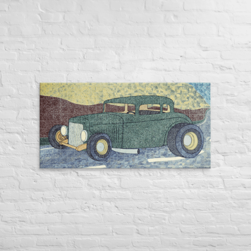Green Hotrod (2002) on Canvas (24" x 48") product image (2)