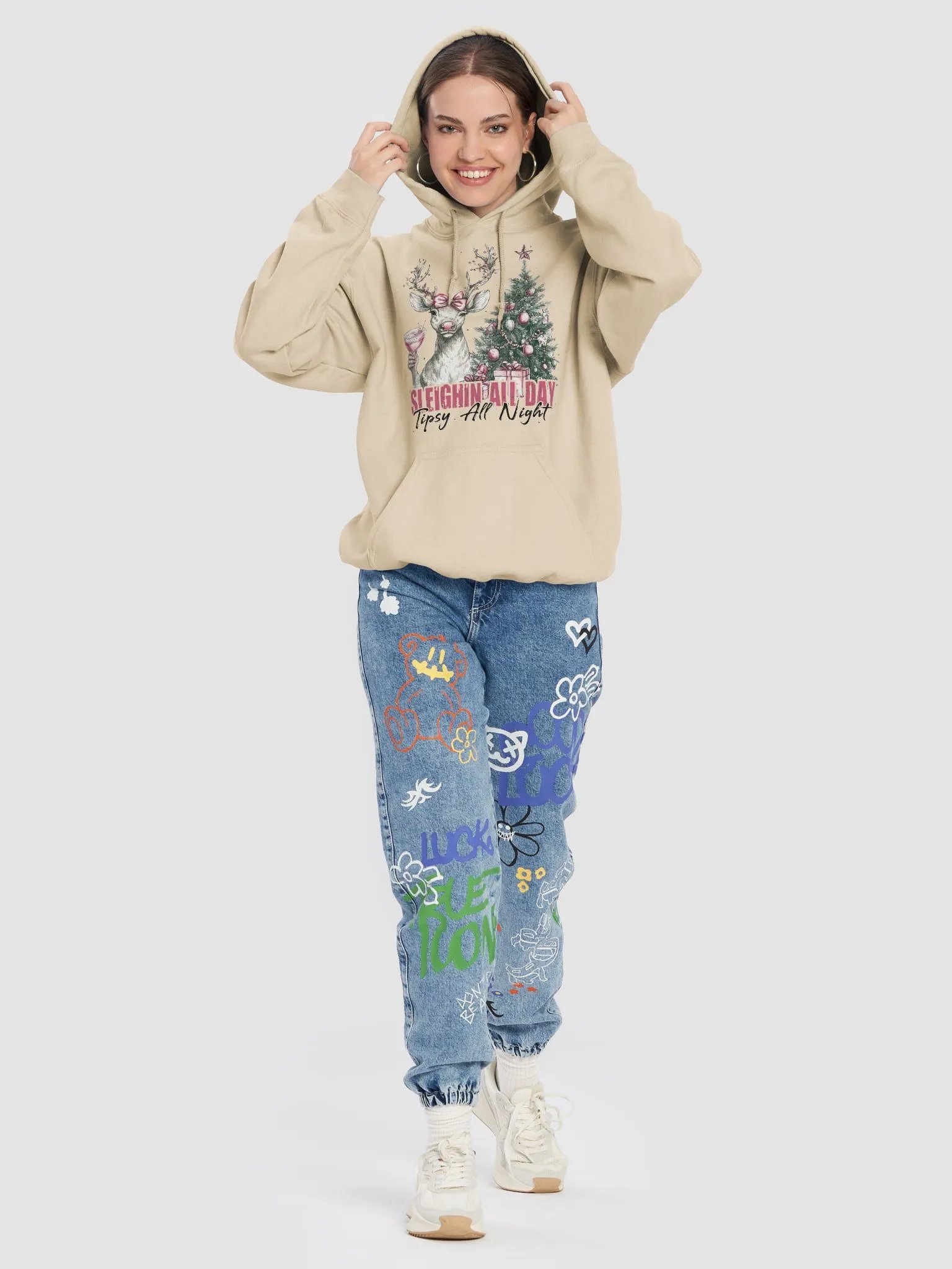 Sleighin all day tipsy all night Hoodie product image (8)