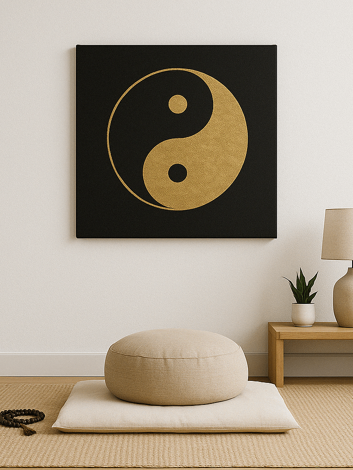 Yin Yang Canvas Print – Black & Gold Wall Art for Balance, Mindfulness & Home Zen product image (1)
