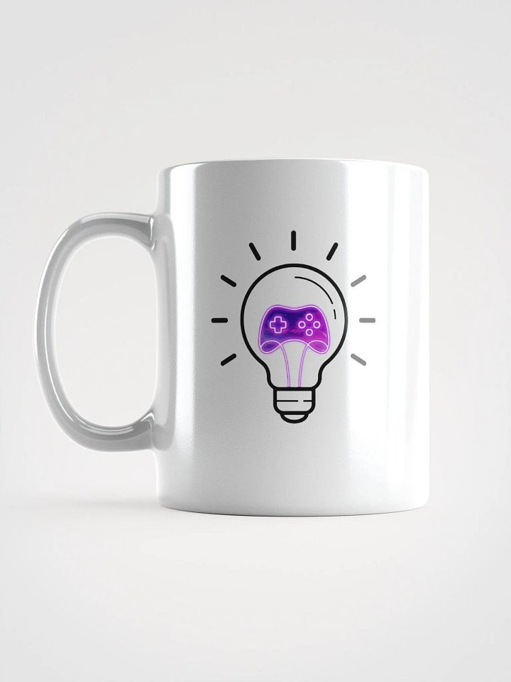 Lightbulb logo white mug product image (2)