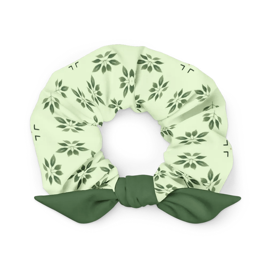 Light and Dark Green Patterned Scrunchie ~ Dark Green Knot product image (1)