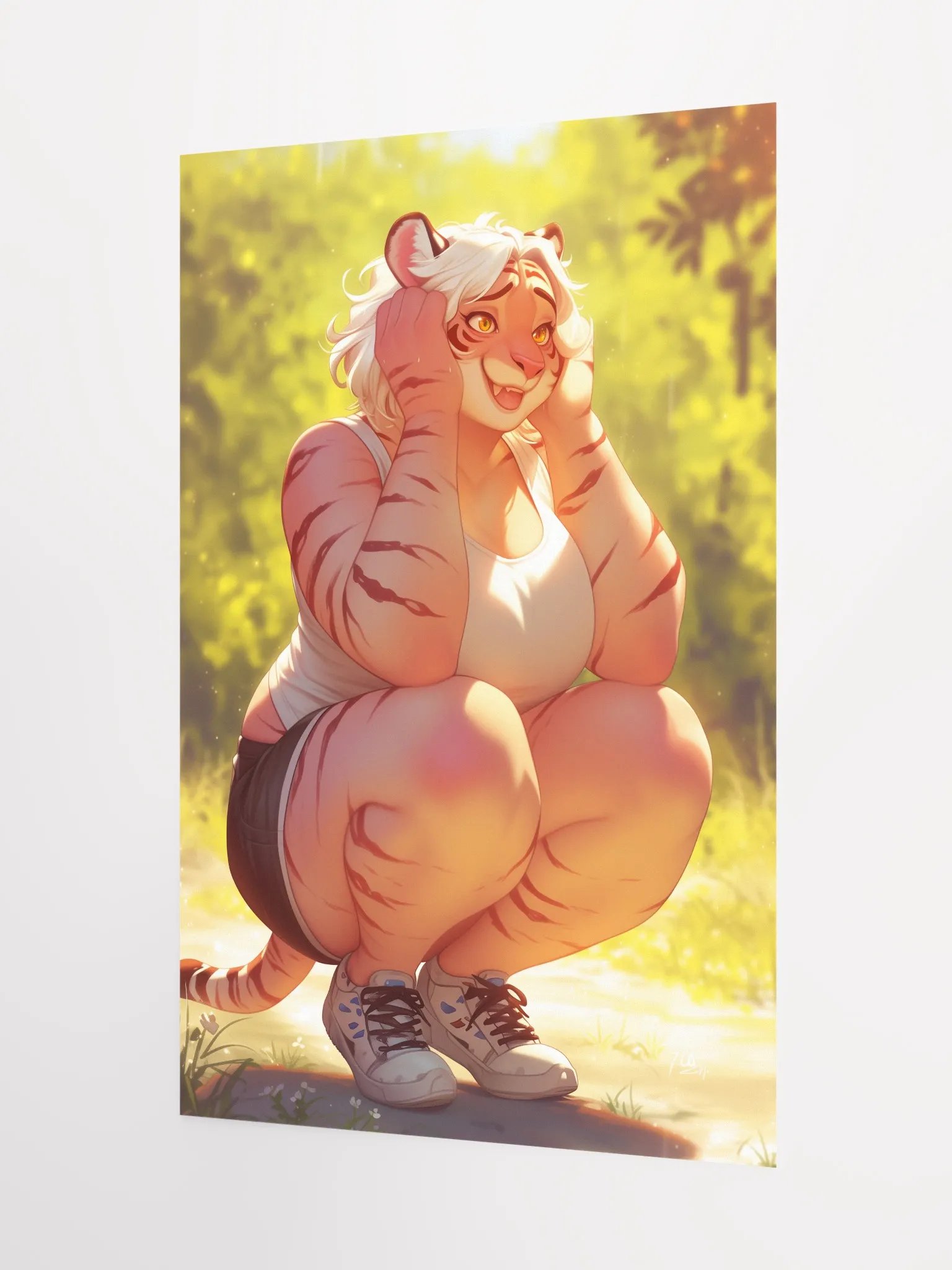 Tiger Girl Playful Squat Poster product image (3)