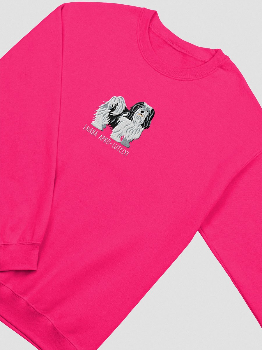Lhasa Apso-lutely Sweatshirt (Embroidered) of a Lhasa Apso(Black & White) product image (15)