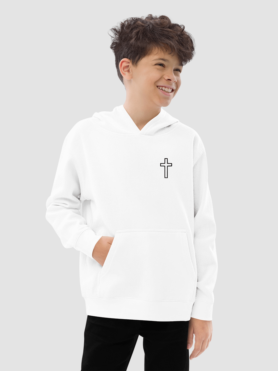 Youth White Cross Hoodie product image (4)