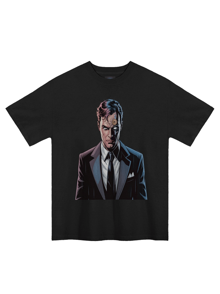 Two-Face Eclipse Portrait Oversized Faded T-Shirt product image (1)