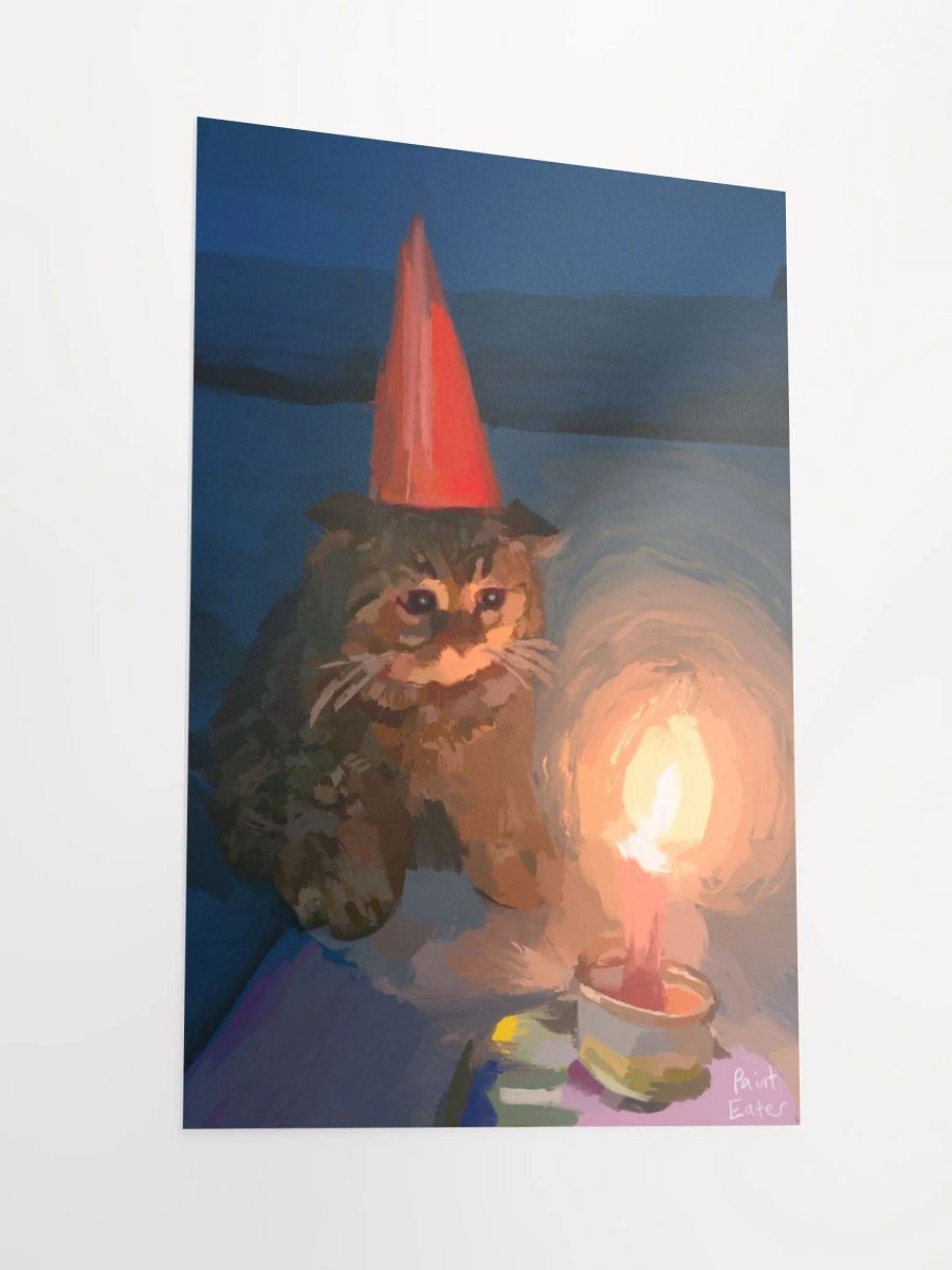 Sad Birthday Cat Painting Print product image (2)