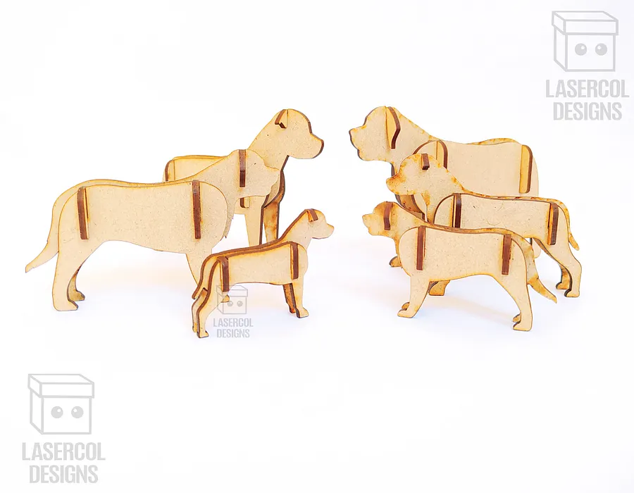 Dogs 3d Puzzle (3 Sizes) Set 4 - Laser Cut Files product image (3)